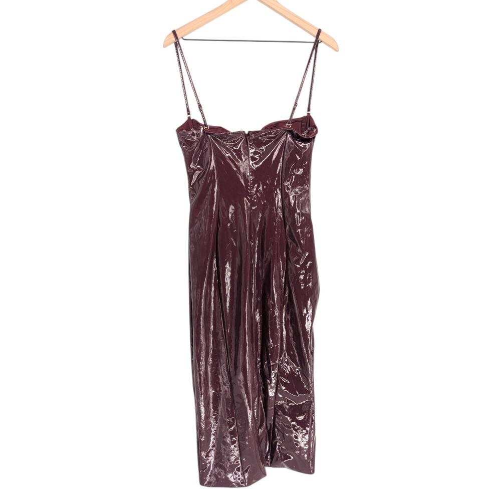 Babyboo Amala Cherry Lacquer Patent Midi Dress L NWT - Picture 3 of 4